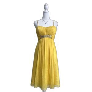 JS Boutique yellow chiffon dress prom homecoming